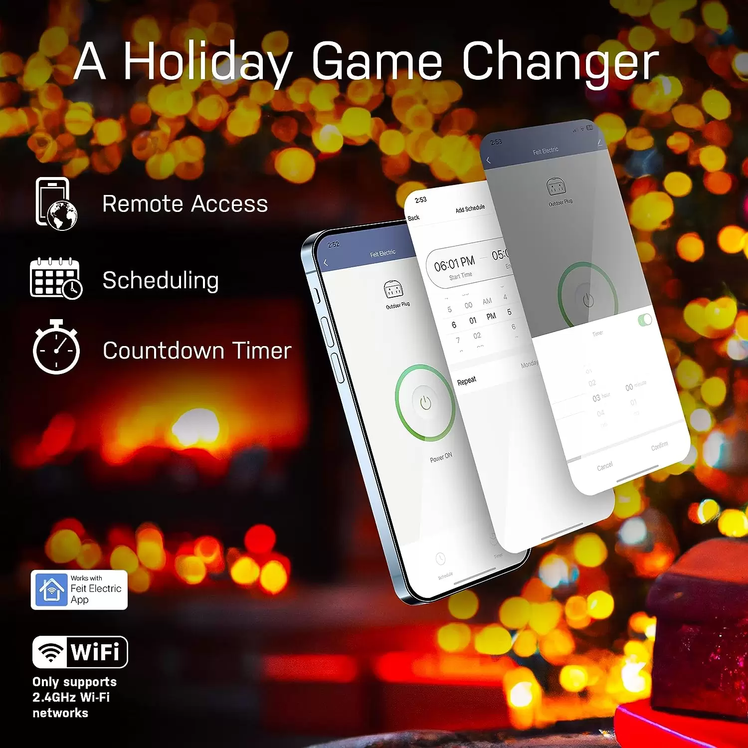 Smart Plug, WiFi Plug Works with Alexa and Google Home, Indoor Plug, No Hub Required, 2.4Ghz Network, Remote Control from Anywhere, 15 AMP, Smart Outlet Plug, White - Image 6