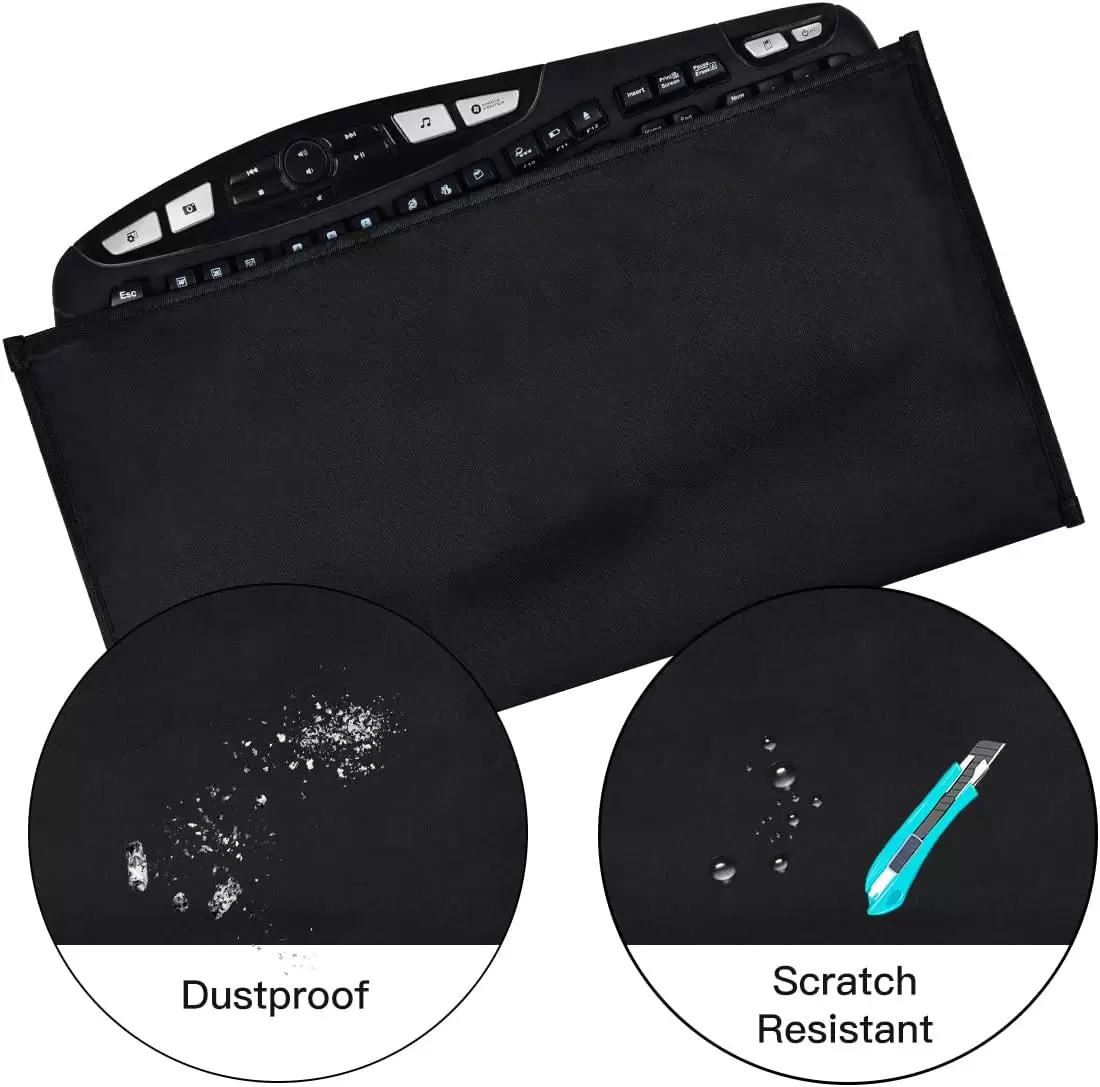 Keyboard Bag Case Sleeve Pouch for Universal Keyboard, Logitech/Razer/Das/Havit/Apple Magic Keyboard Protector, Wireless/Wire Computer/Gaming PC Keyboard Dust Cover-Black - Image 3
