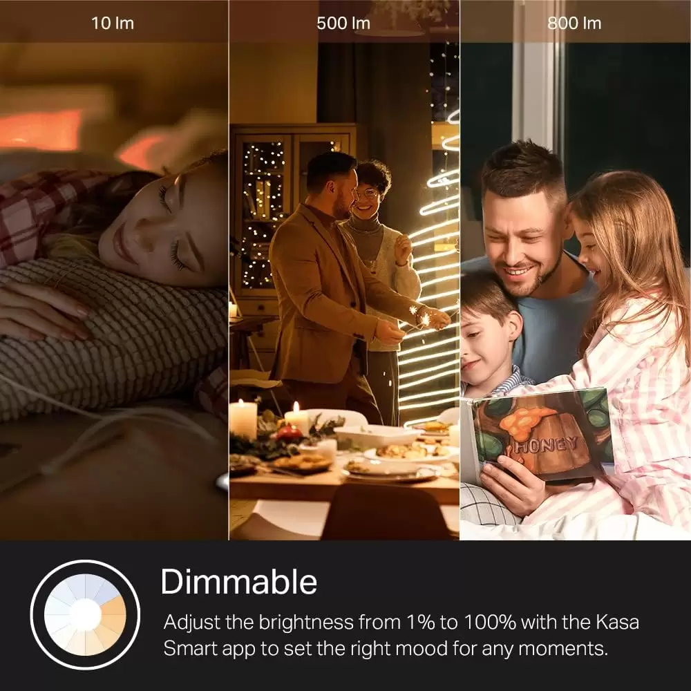 Light Bulb KL110, LED Wi-Fi smart bulb works with Alexa and Google Home, A19 Dimmable, 2.4Ghz, No Hub Required, 800LM Soft White (2700K), 9W (60W Equivalent) - Image 5