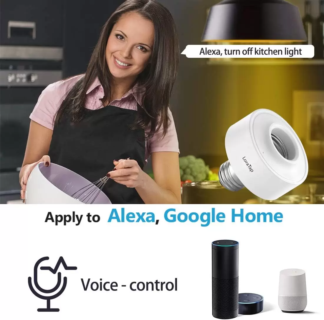 Smart Wi-Fi LED Light Bulb Socket Adapter E26 Lamp Holder ﻿Timer, Compatible with Google Assistant and Amazon Alexa Voice Control, Smart Life App Control, Max. Watt 30W - Image 7