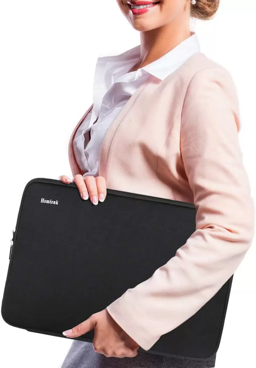 Laptop Sleeve 15.6 Inch, Hsmienk Durable Shockproof Protective Cover Flip Case Briefcase Carrying Computer Bag Case Compatible with 15.6 Inch HP, ASUS, Lenovo, Acer, Notebook, Computer, Black - Image 2