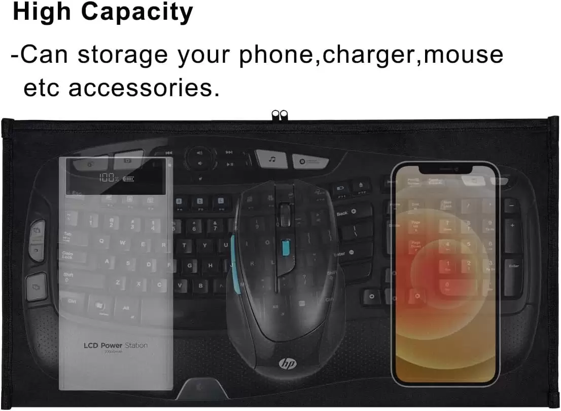 Keyboard Bag Case Sleeve Pouch for Universal Keyboard, Logitech/Razer/Das/Havit/Apple Magic Keyboard Protector, Wireless/Wire Computer/Gaming PC Keyboard Dust Cover-Black - Image 2