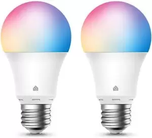 Light Bulbs, Full Color Changing Dimmable Smart WiFi Bulbs Compatible with Alexa and Google Home, A19, 60 W 800 Lumens,2.4Ghz only, No Hub Required, 2-Pack (KL125P2), Multicolor