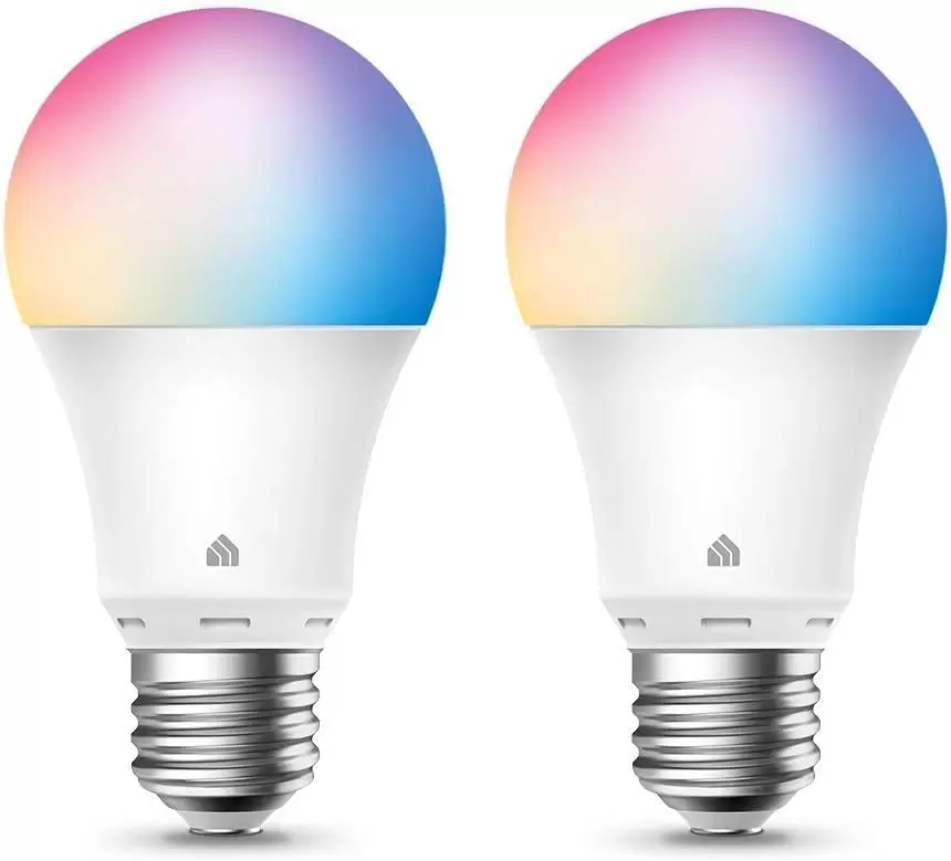 Light Bulbs, Full Color Changing Dimmable Smart WiFi Bulbs Compatible with Alexa and Google Home, A19, 60 W 800 Lumens,2.4Ghz only, No Hub Required, 2-Pack (KL125P2), Multicolor