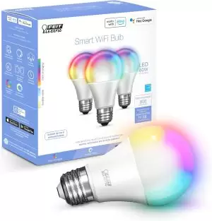 Smart Light Bulbs with RGB Color Changing and Tunable White, 2.4Ghz WiFi Light Bulbs, No Hub Needed, Works with Alexa and Google, Dimmable 60 Watt = LED 9W, OM60/RGBW/CA/AG/3, 3 Pack