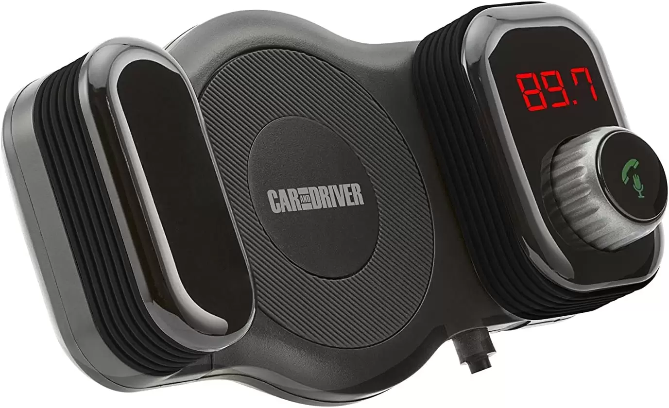 Car and Driver Bluetooth FM Transmitter | Car Vent Phone Mount featuring Streaming Audio, TF Card Slot, Hands-Free Calling, USB Charging, Siri Compatible, Secure Grip, Universal Fit - Image 3