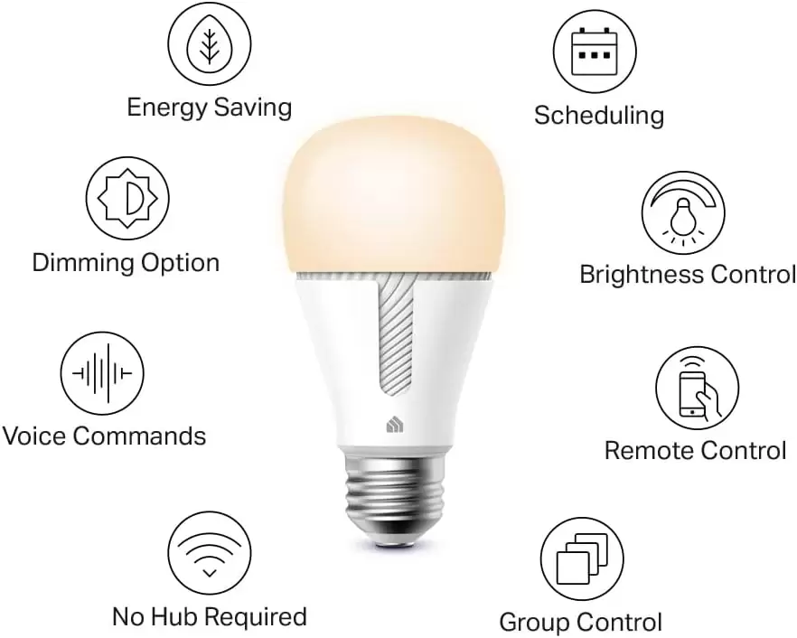 Light Bulb KL110, LED Wi-Fi smart bulb works with Alexa and Google Home, A19 Dimmable, 2.4Ghz, No Hub Required, 800LM Soft White (2700K), 9W (60W Equivalent) - Image 2