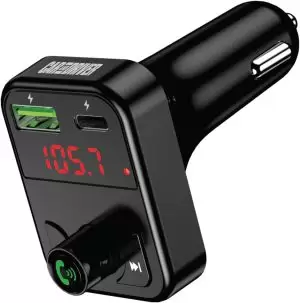 Car and Driver Wireless FM Transmitter | Hands-Free Calling, Built-in Mic | Dual USB 4.8A Charging Power | Stream Music & Phone from Car Stereo via Bluetooth 5.3 | Plugs into 12V Lighter Socket